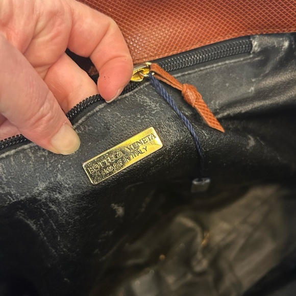 Vintage BOTTEGA VENETA Black Brown Coated Canvas Tote Handbag - Picture 4 of 8